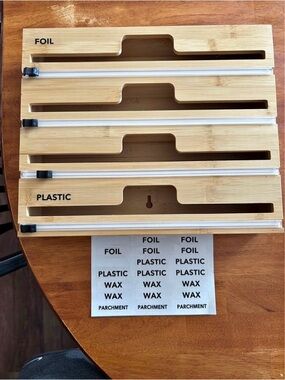 Bamboo 4-Slot Multi-Roll Kitchen Dispenser — Natural